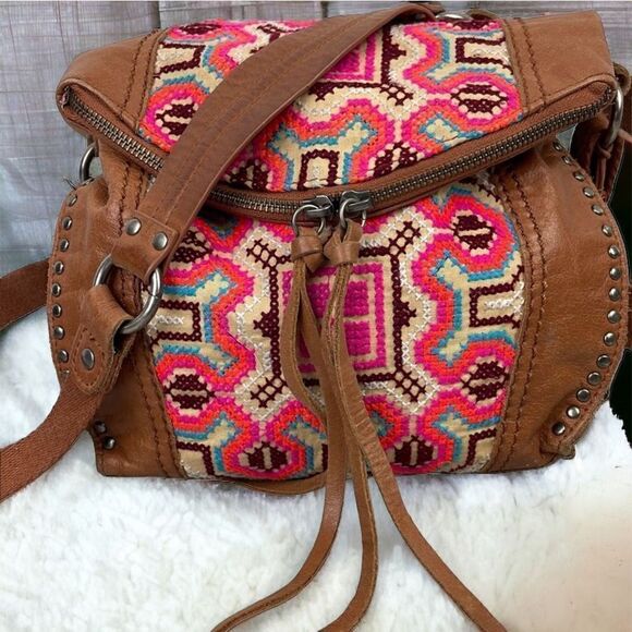 The Sak Women's Embroidered Equestrian Aztec Pattern Metal-Stud Crossbody Bag - Picture 2 of 13